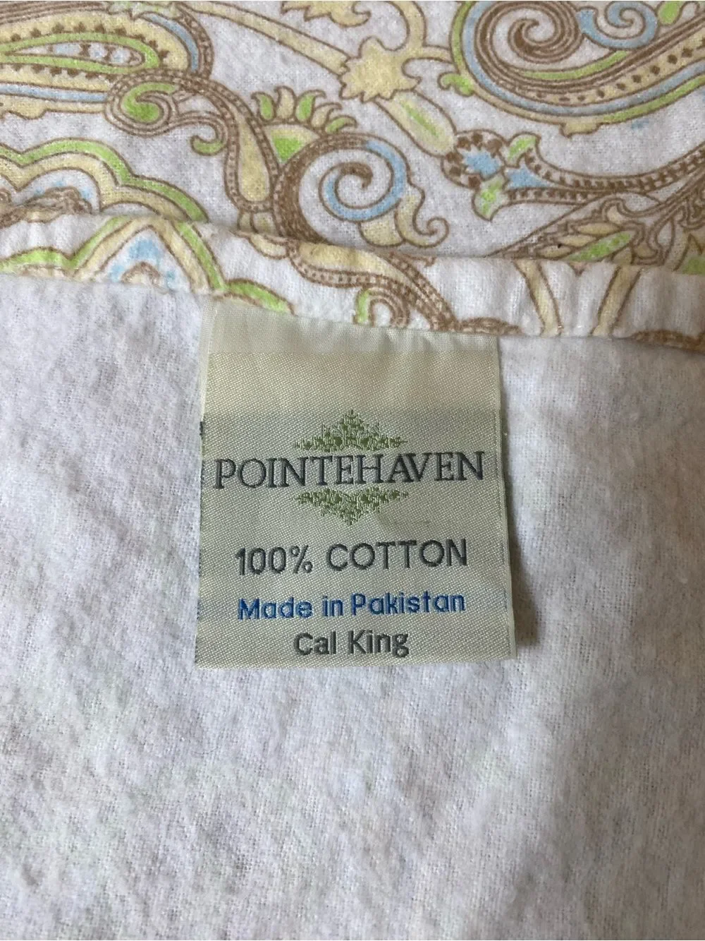 Paisley-Print Home Bedding Sheet Set in Beige, Light Blue & Green